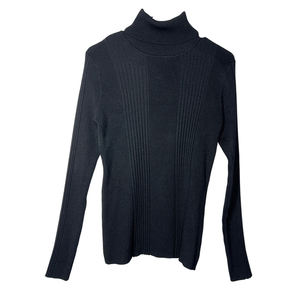 United States Sweaters  Turtleneck Ribbed Black Long Sleeve Top Womens Size‎ M